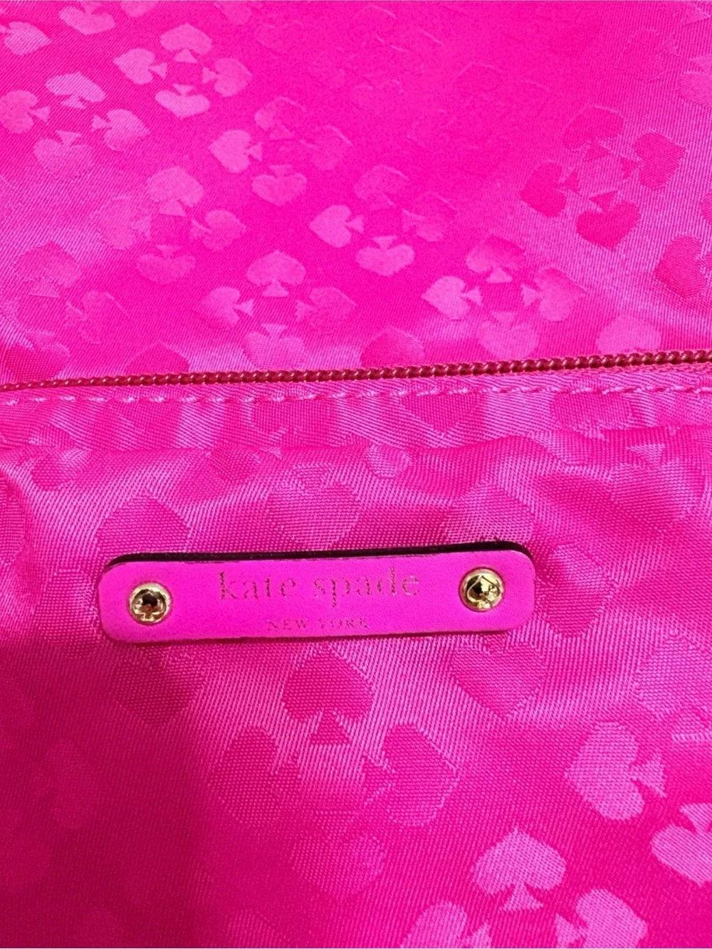 kate spade Hot Pink Packable Tote with Cream-Trim Straps NWOT
